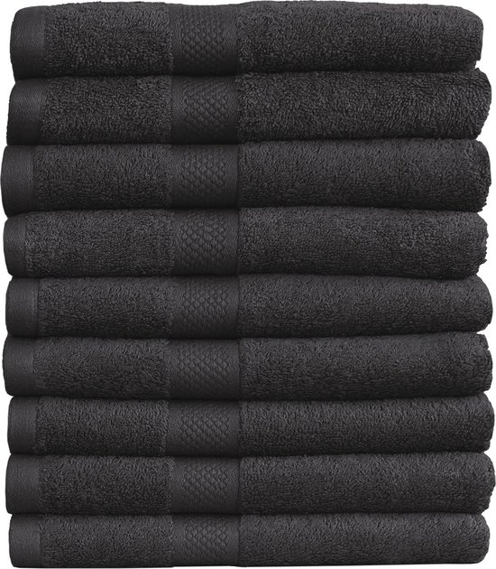 Katoenen Handdoeken Zwart – Set van 6 Stuks – 50 x 100 cm