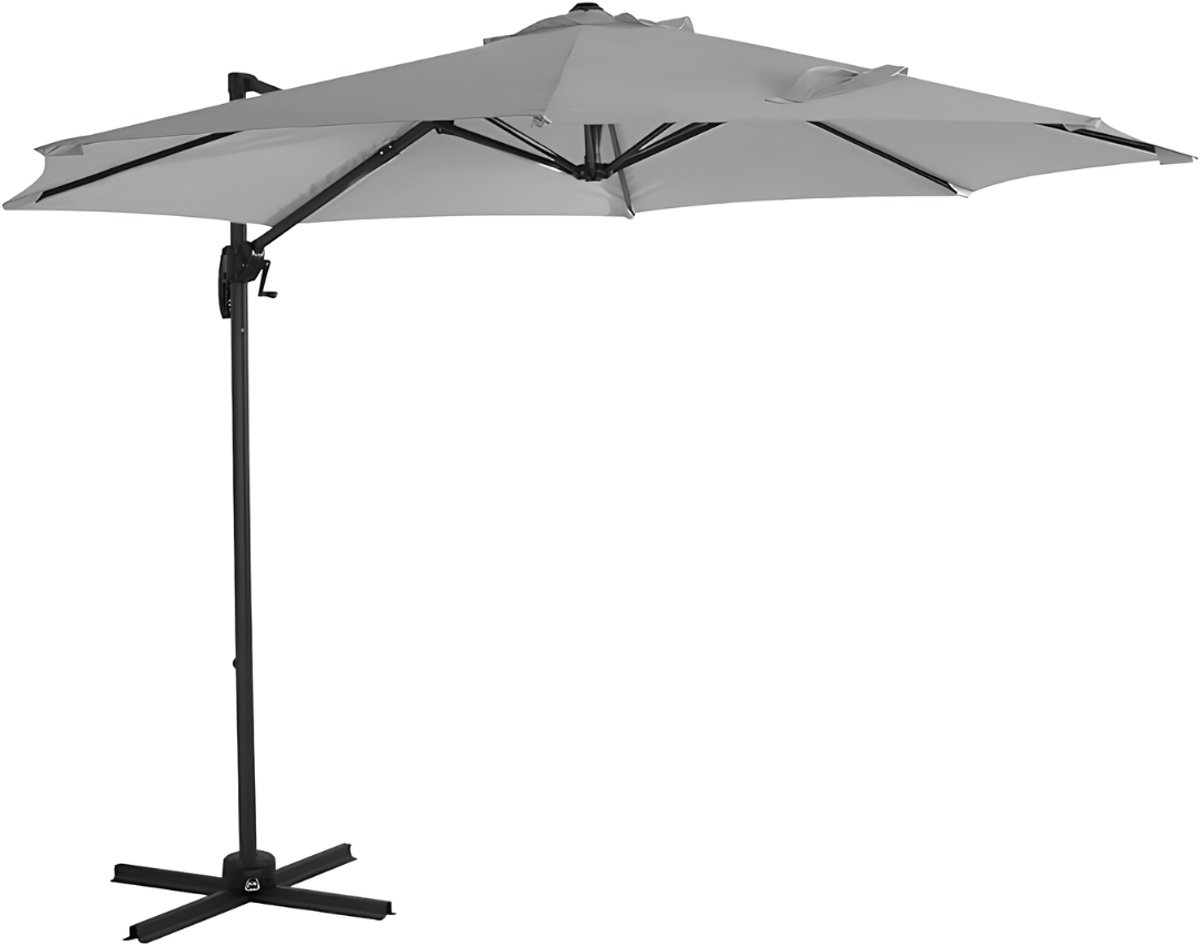 SP® Zweefparasol - Parasol - Drijvende Parasol met Standaard - Grijs - 290cm x 290cm x 260cm