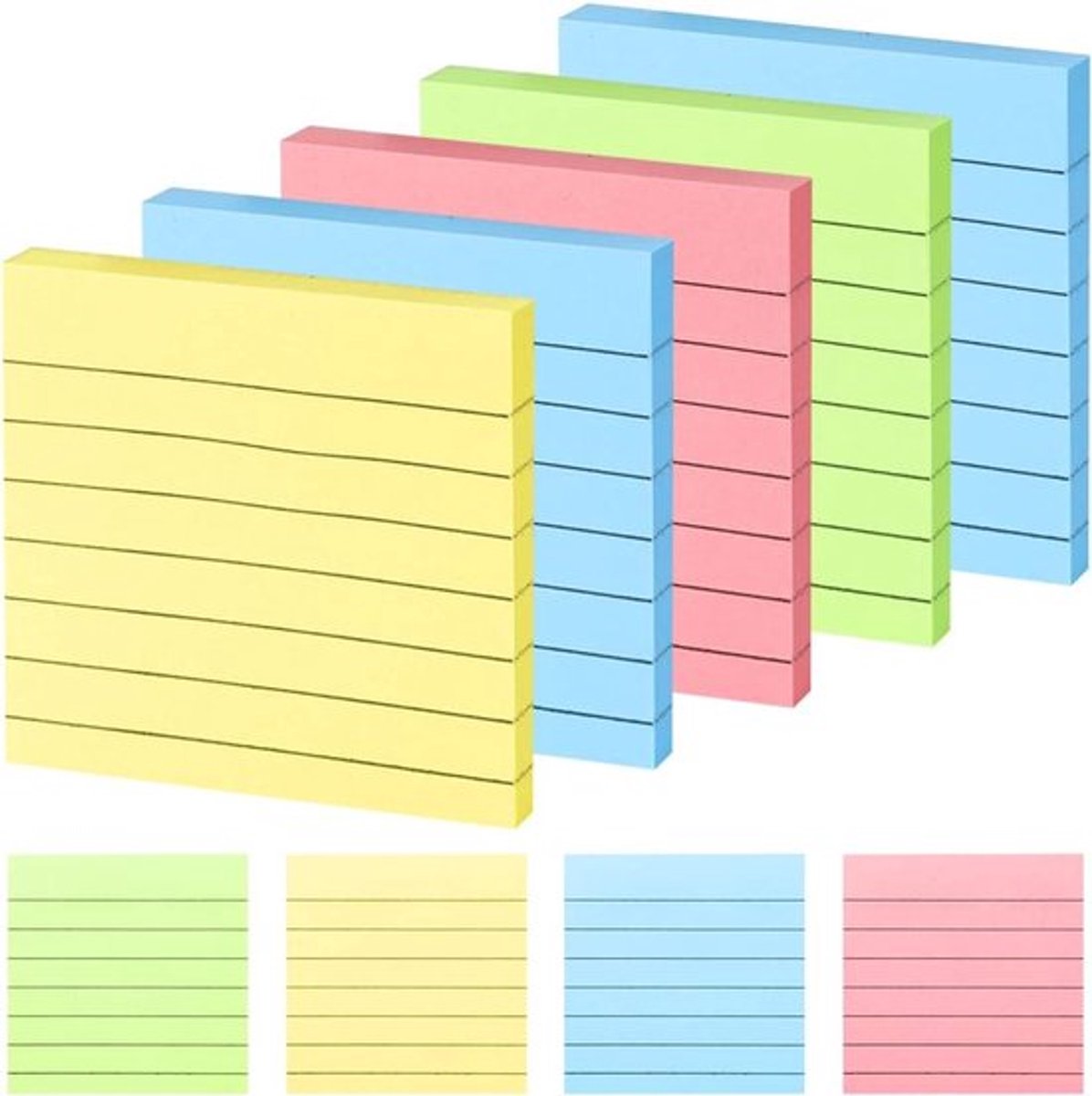 Zelfklevende notities set van 350 vellen - 7,6 x 7,6 cm - Schoolspullen, kantoor, thuis
