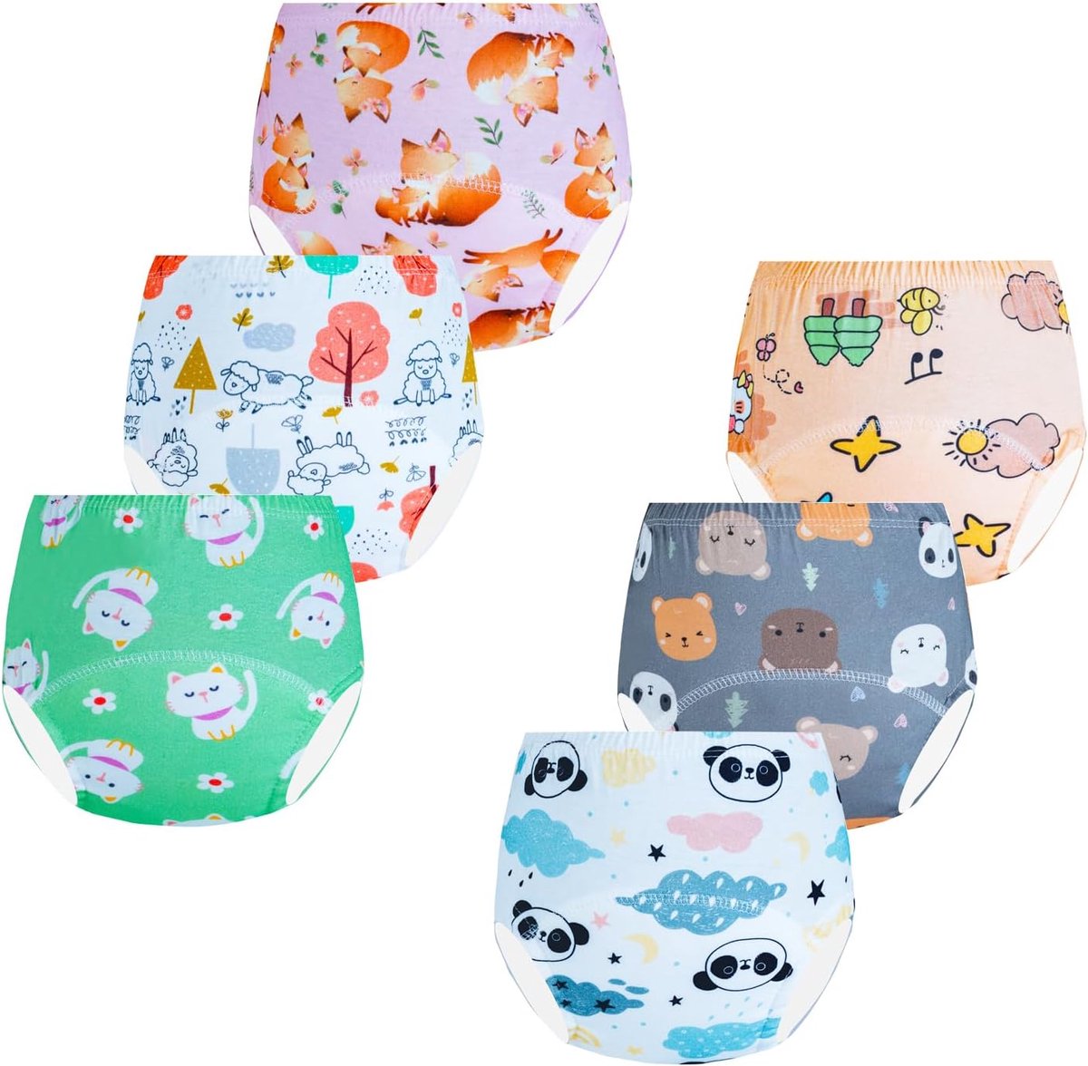 SnelShoppen - Zindelijkheidonderbroek voor meisjes 3-4 jaar, wasbare peuter trainingsbroekjes, meerkleurig, comfortabel en praktisch voor zindelijkhei