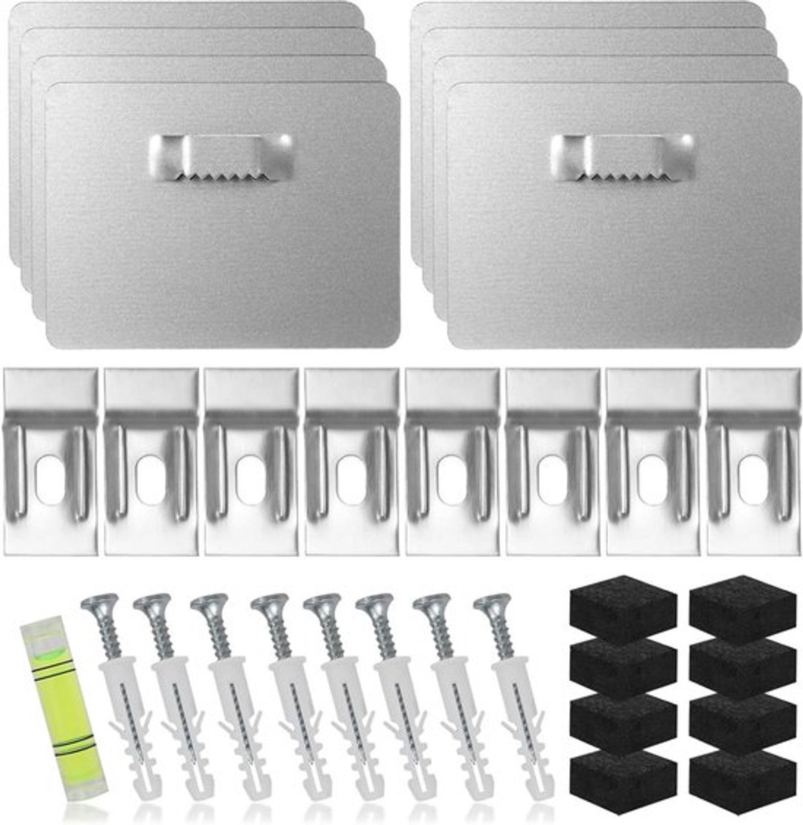 Zelfklevende Haken voor Foto's en Spiegels - Set van 8 Stuks - Met 3M-Lijm - Draagvermogen tot 8 kg