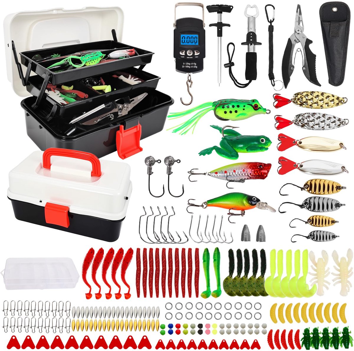 SnelShoppen - Hengelset 213-delig voor Beginners en Experts, Complete Hengelset met Draagbare Doos, Ideaal voor Baars, Bluegill en Snoek, Visspullen,