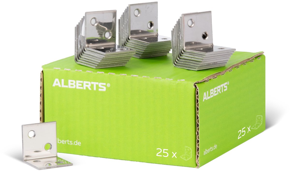 SnelShoppen - Versterkingshoek RVS 30x30x30mm - Set van 25 - Sterke Hoekbeugels voor Constructie, Meubels, Tuin en Klussen