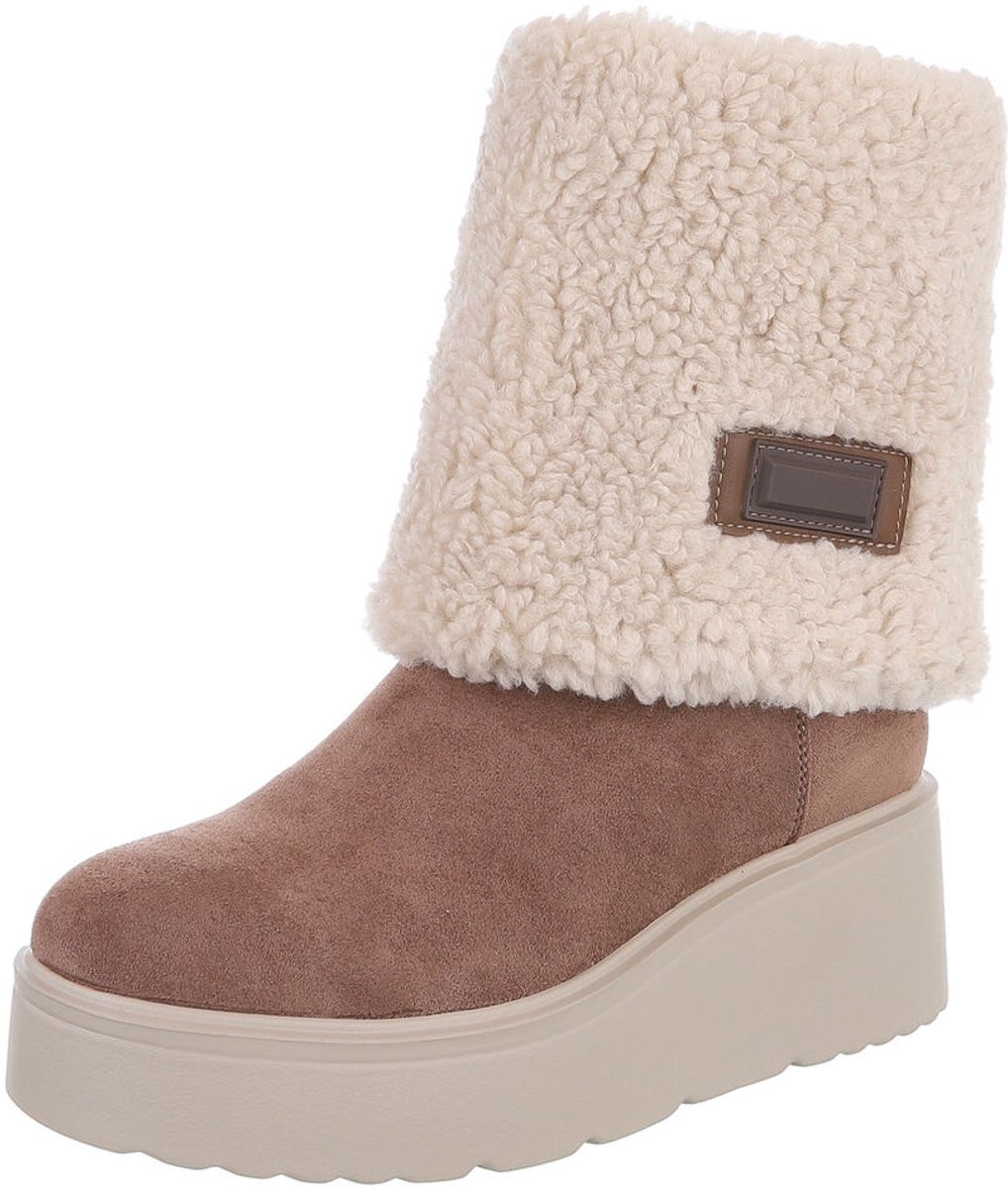 Dameslaars - Plateauzool en teddy-look - Dames Mt:40