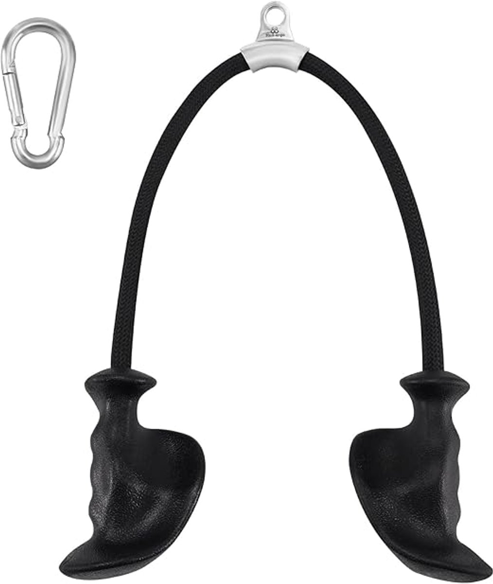 Tricepstouw Met Ergonomische Handgrepen - Fitness Kabeltouw Voor Triceps Pushdowns - Gedraaid Trainingskoord Met Antislip Rubber Grip - Krachttraining Accessoire Voor Thuisgym En Sportschool
