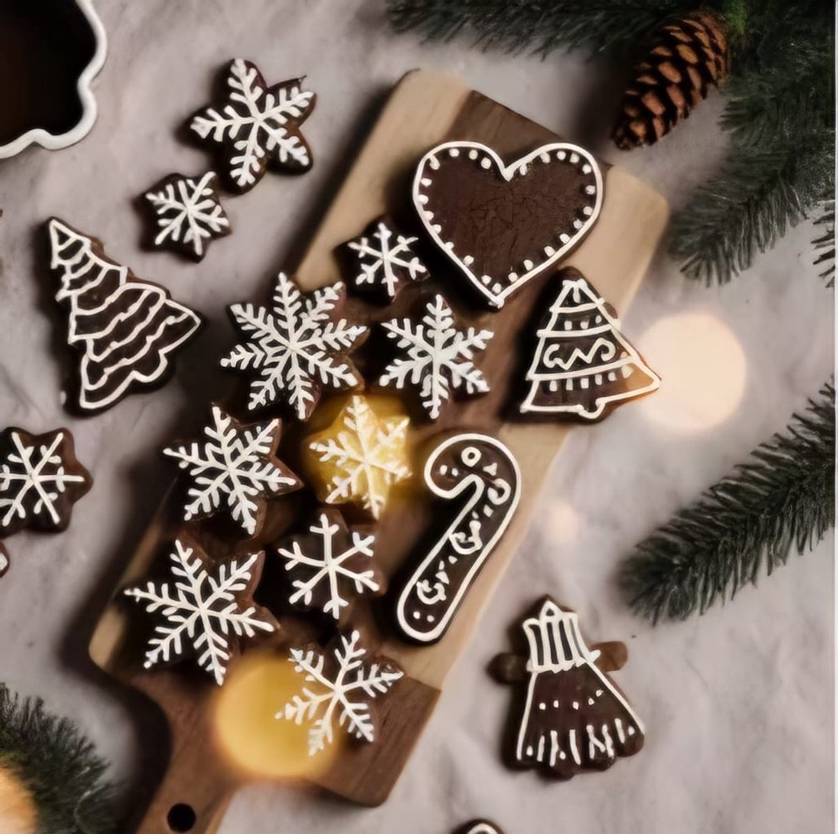 20x20cm Diamond painting kerst chocolade plank nr 818