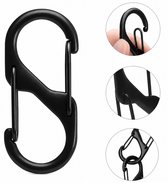 6 Stuks Karabijnhaak Sleutelhangers Met Dubbele Opening I Karabijnhaak I Musketonhaak I Carabiner I S Karabijn I Rits Vervanger I Zwart