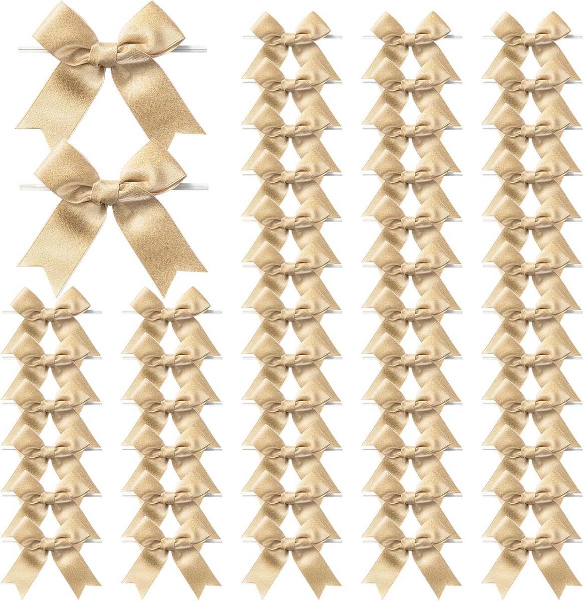 SnelShoppen - 50 Stuks Mini Strikjes Bruin Decoratie voor Bruiloft, Verjaardag, Kerstmis, Cadeaus, Adventskrans, Kerstboom - 2,5 cm Lintbreedte, 8,5 c
