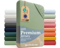 SnelShoppen - Fitted Sheet voor Ledikant of Box - Ademend 100% Katoen - 77x38 cm - Groene Kinderbedlakens - Perfect voor Baby's en Peuters