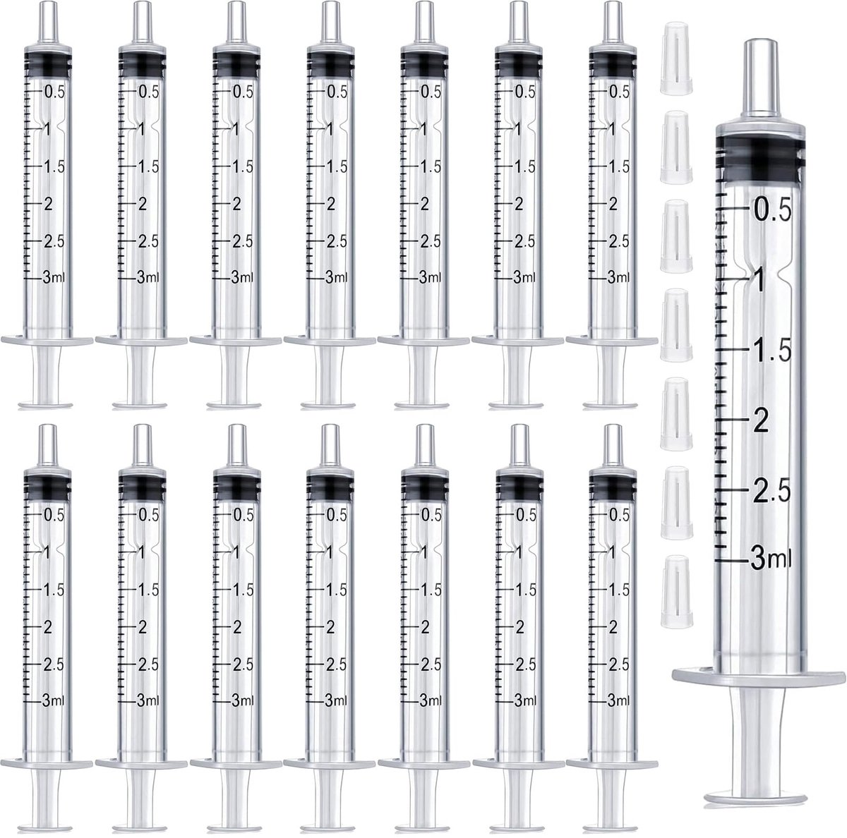 Dailygoods- Wegwerpspuit 50 stuks - Doseerspuit 3 ml - Spuiten zonder naald - Laboratoriumspuit - Comfortabele rubberen sluiting - Duidelijke meetmarkeringen