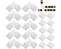 SnelShoppen - 4-Pins 10mm RGB LED Strip Connectors Set - L-Shaped Hoekconnectoren en Gapless Connectoren - Solderless Adapter voor SMD 5050 RGB LED Ve