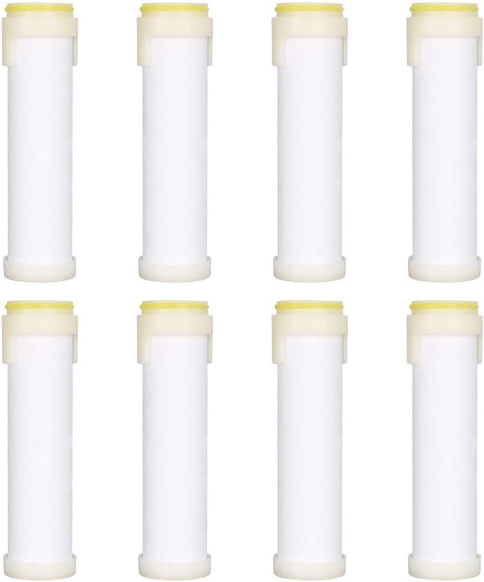 SnelShoppen - Vervangfilter voor Handdouche - 8 Stuks PP Katoen Douchekopfilter - 9.5 x 2.