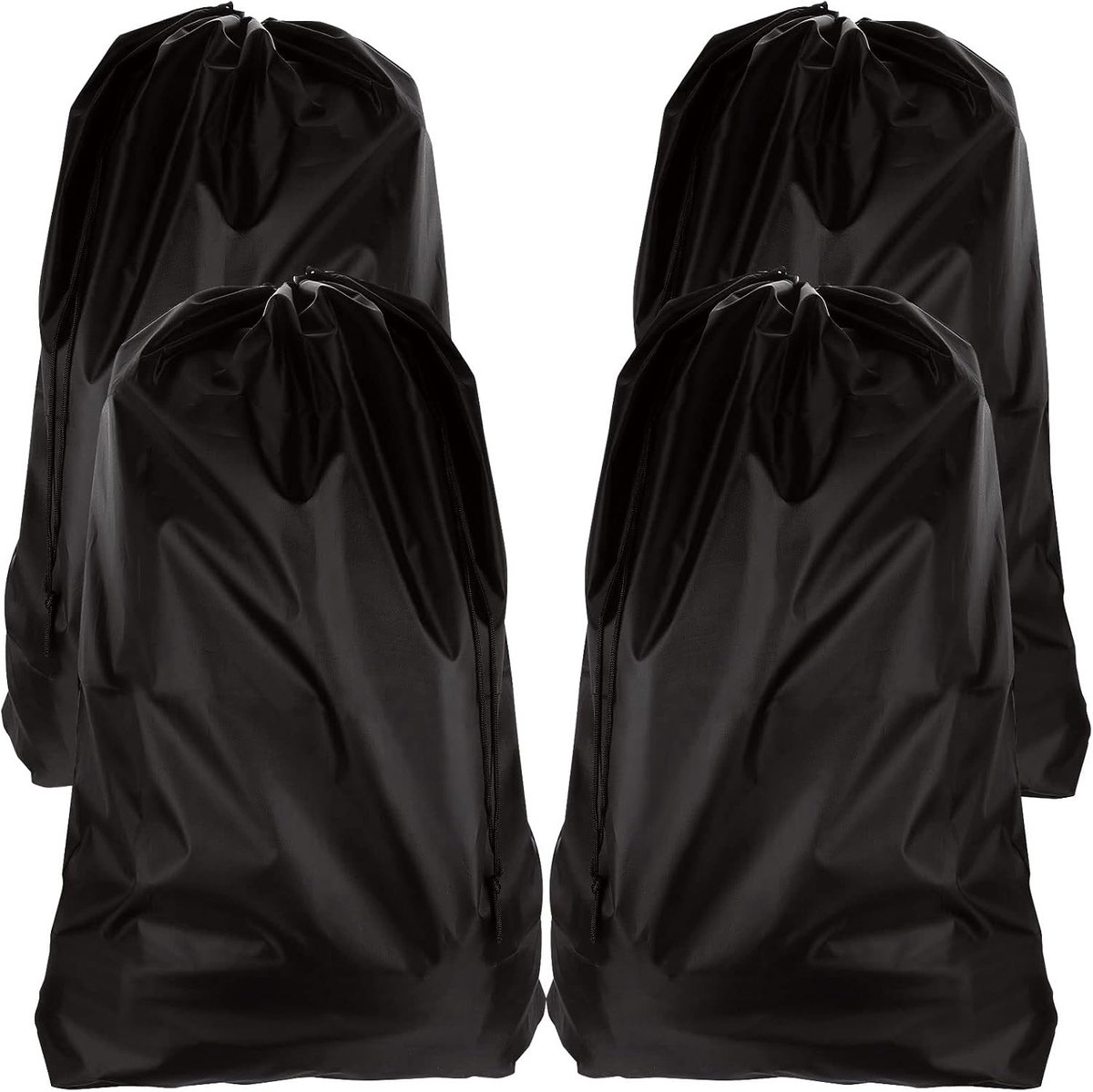 SnelShoppen - 4 Stuks Extra Grote Waszakken, Vouwbare Trekkoord Opbergtassen, Nylon Waszak voor Badkamer, Slaapkamer, Studentenhuis en Reizen, 61 x 91