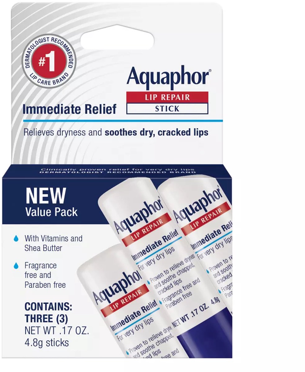 Aquaphor Lip Repair Stick 3-Pack – Hydraterende Lippenbalsem – Transparante Lippenverzorging