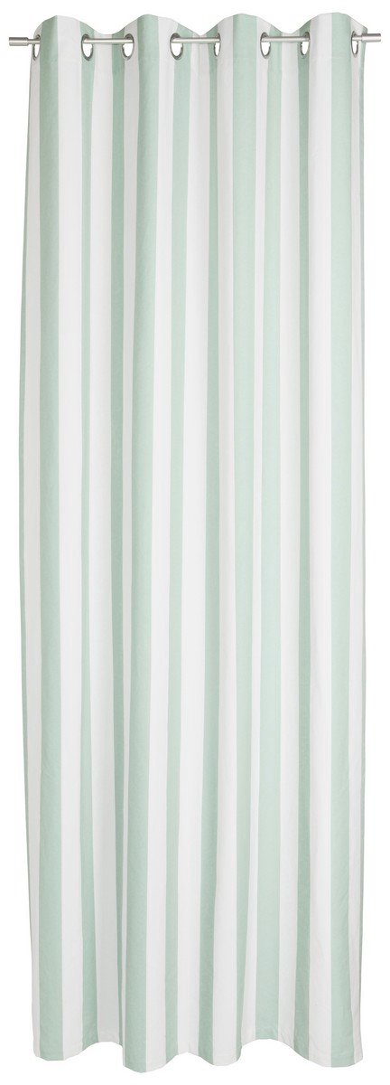 2LIF Mireille curtain mint green 140 cm x 260 cm 8 rings Groen