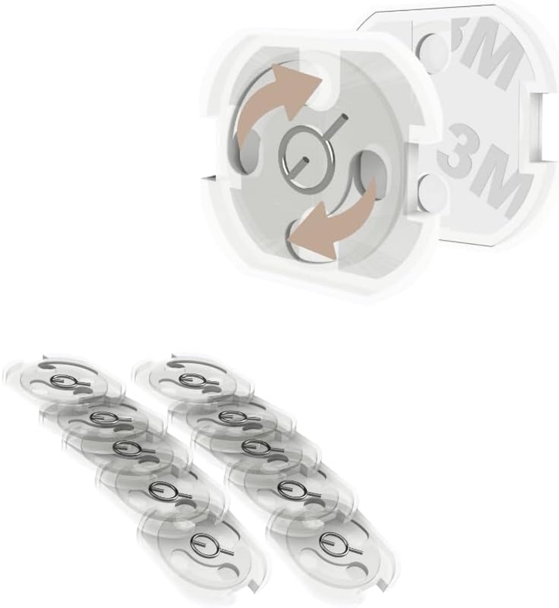 SnelShoppen - 10 x Stopcontactbeveiliging Transparant - Extra Sterke Grip - Kinderbeveiliging voor Stopcontacten - Veiligheid voor Baby's en Kinderen