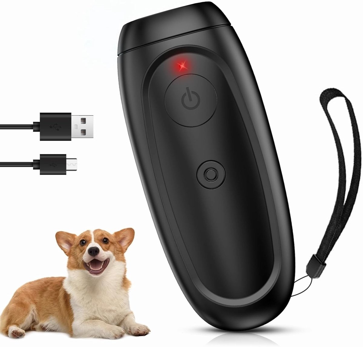 SnelShoppen - Ultrasonic Anti-Barking Device voor Honden - Draagbare, Oplaadbare Barkstopper voor Grote en Kleine Honden - Effectieve Training Binnen