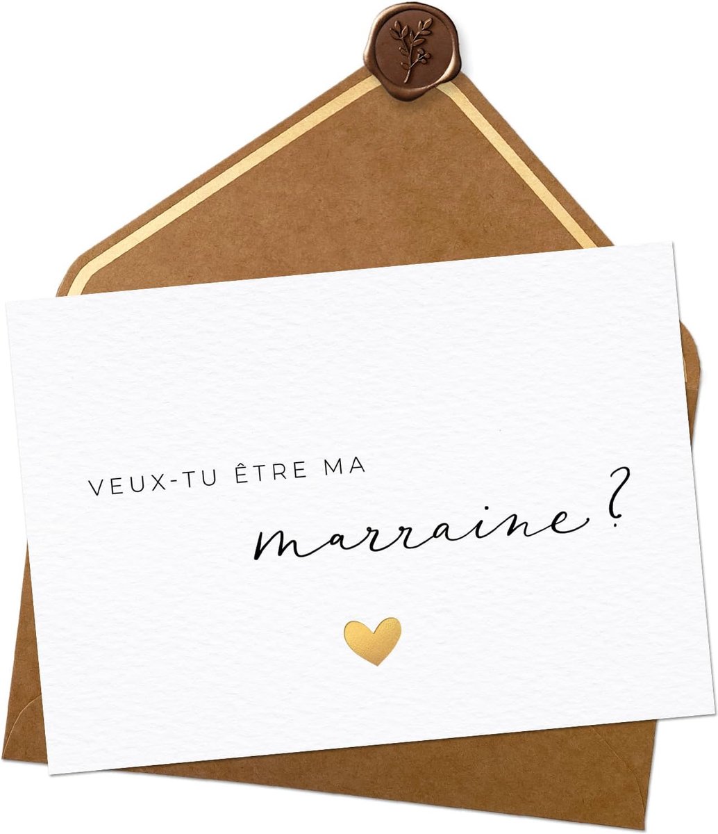 SnelShoppen - Joli Coon Wil je mijn peettante zijn kaart - Elegante felicitatiekaart - Handgeschreven lettertype - 400 grams Italiaans design papier -