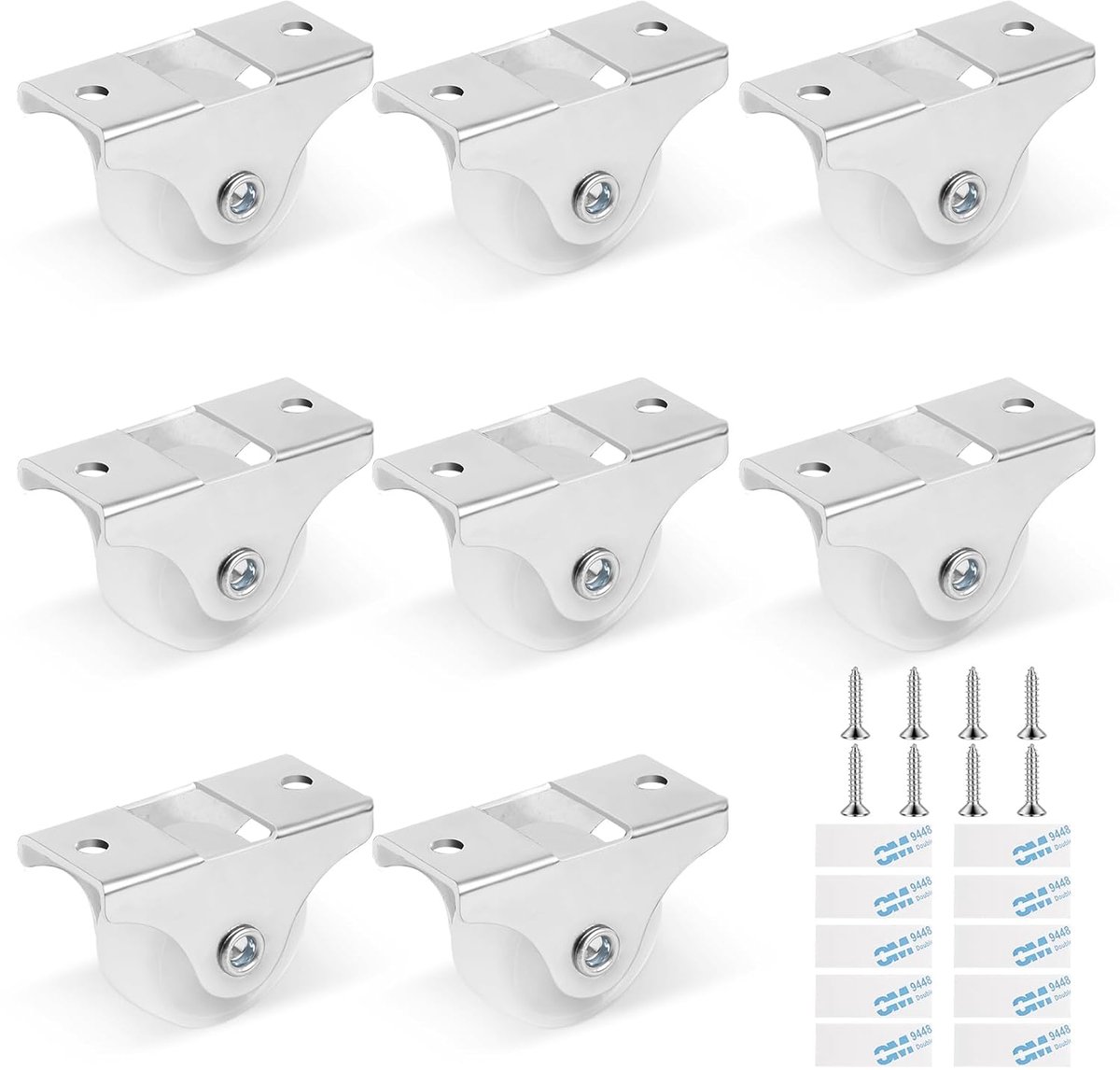 SnelShoppen - 8 Mini Meubelwielen 25 mm - Polypropyleen Rollen met Schroeven - Duurzaam en Vloervriendelijk voor Meubels en Apparaten