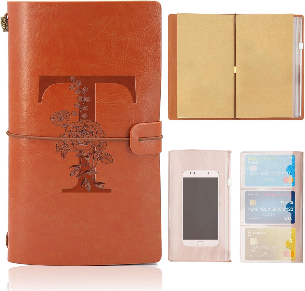 SnelShoppen - Leer Notitieboek - Herbruikbaar Reistageboek - Vintage Dagboek voor Verjaardagscadeau voor Mannen en Vrouwen - Gepersonaliseerde Cadeaus