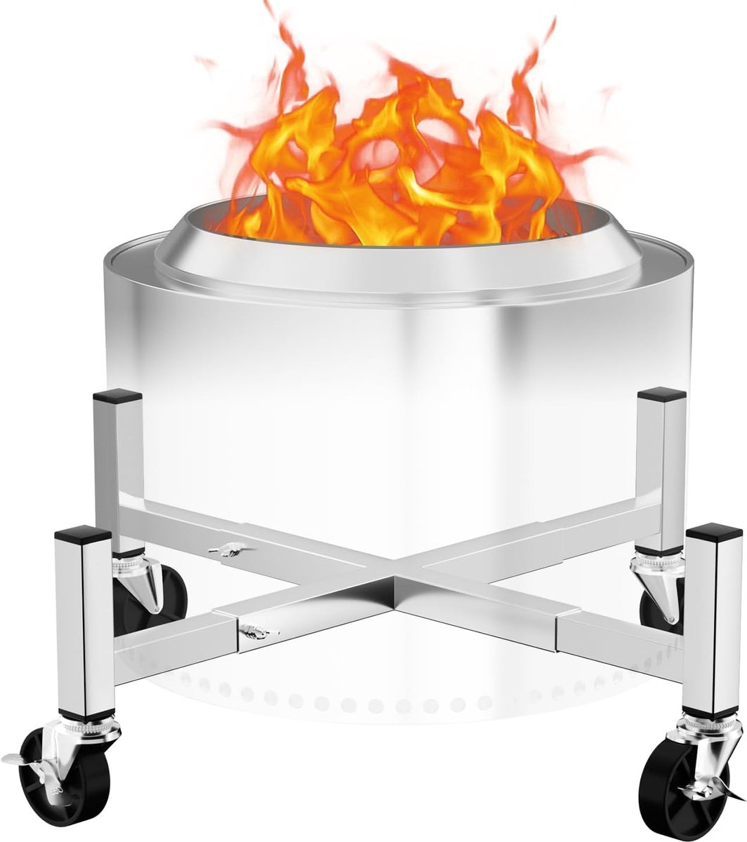 SnelShoppen - GFTIME Vuurplaats Stand voor Buitenhaarden, Verstelbare Rvs Brandplaatsstand voor Solo Stove Bonfire Ranger Yukon en 38-68cm Tuinhaarden