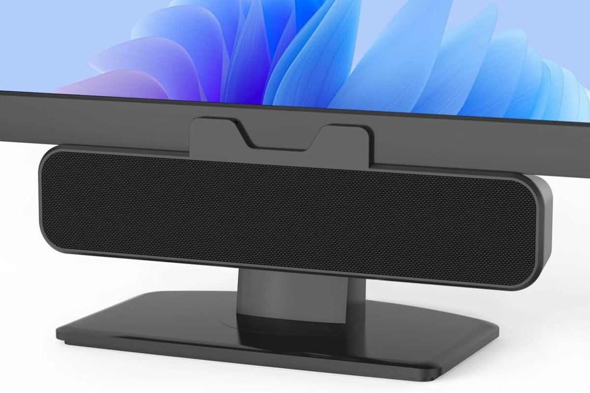 SnelShoppen - 10W PC Speaker - USB Speakers met Clip, HD Stereo Geluid, Monitor Clip 0.1–1.1", USB-A/C voor PC, Laptop en Bureau, Plug and Play (Zwart