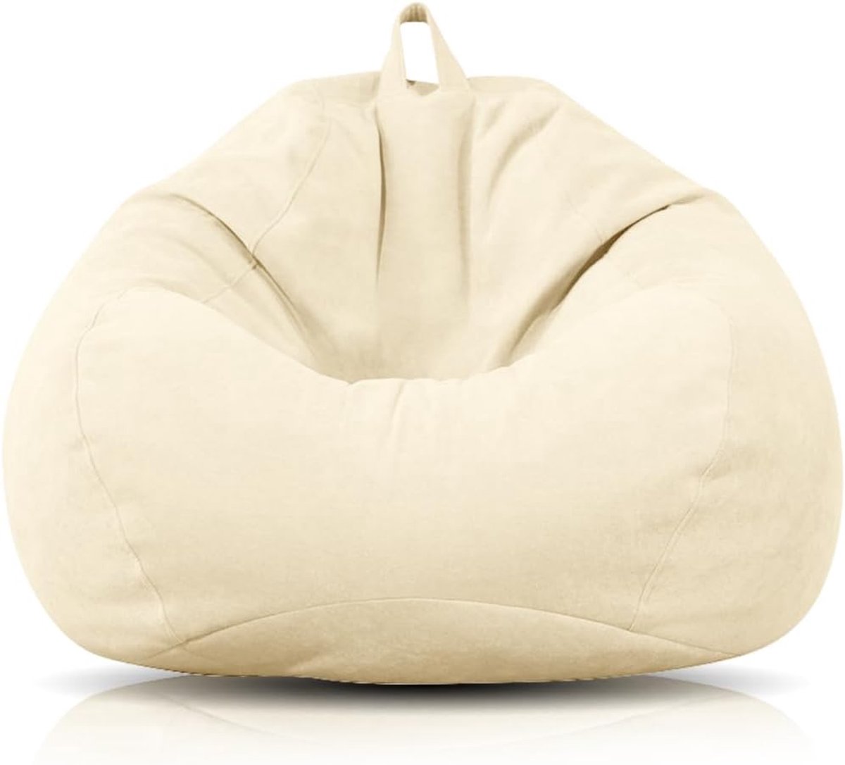 SnelShoppen - Bean Bag Stoel voor Kinderen en Volwassenen, XL 100 x 120 cm, Grote Gaming Bean Bag, Lounge Stoel voor Binnen en Buiten, Beige, Deksel Z
