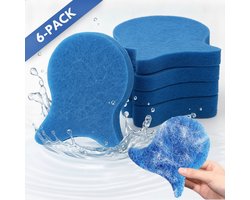ECTEATOY® Drogerballen 6 stuks - Wasbollen - Herbruikbare pluisverwijderaars voor wasmachines - Verwijdert effectief dierenhaar, vacht en huidschilfers - Blauw