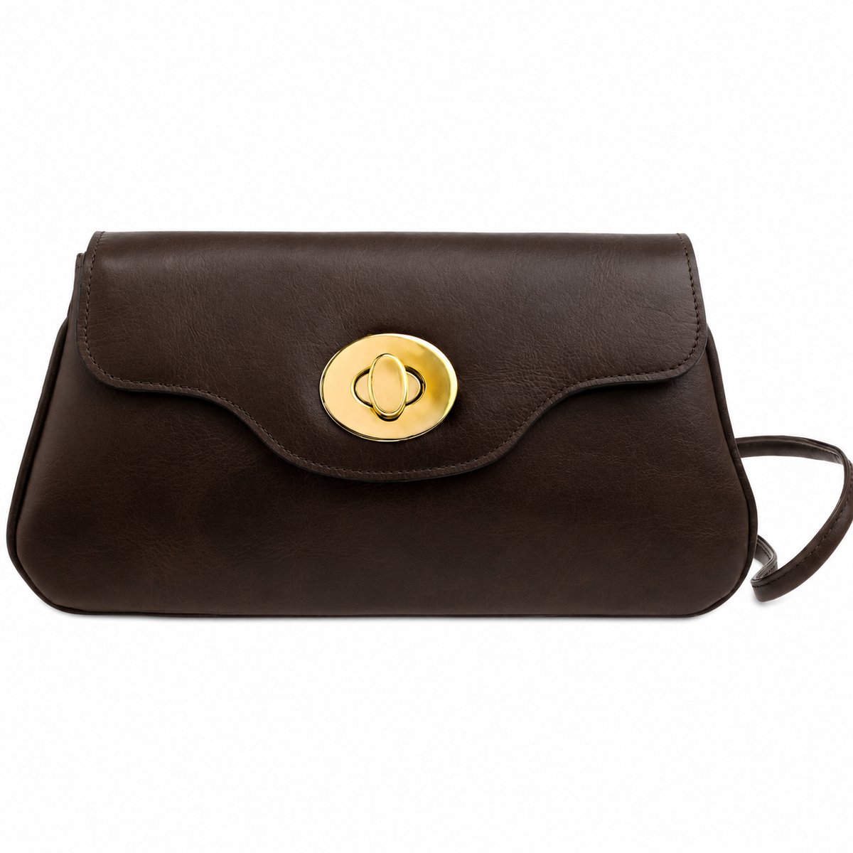 Hidesign lederen dames cross-over/cross-body 'Buena' donkerbruin