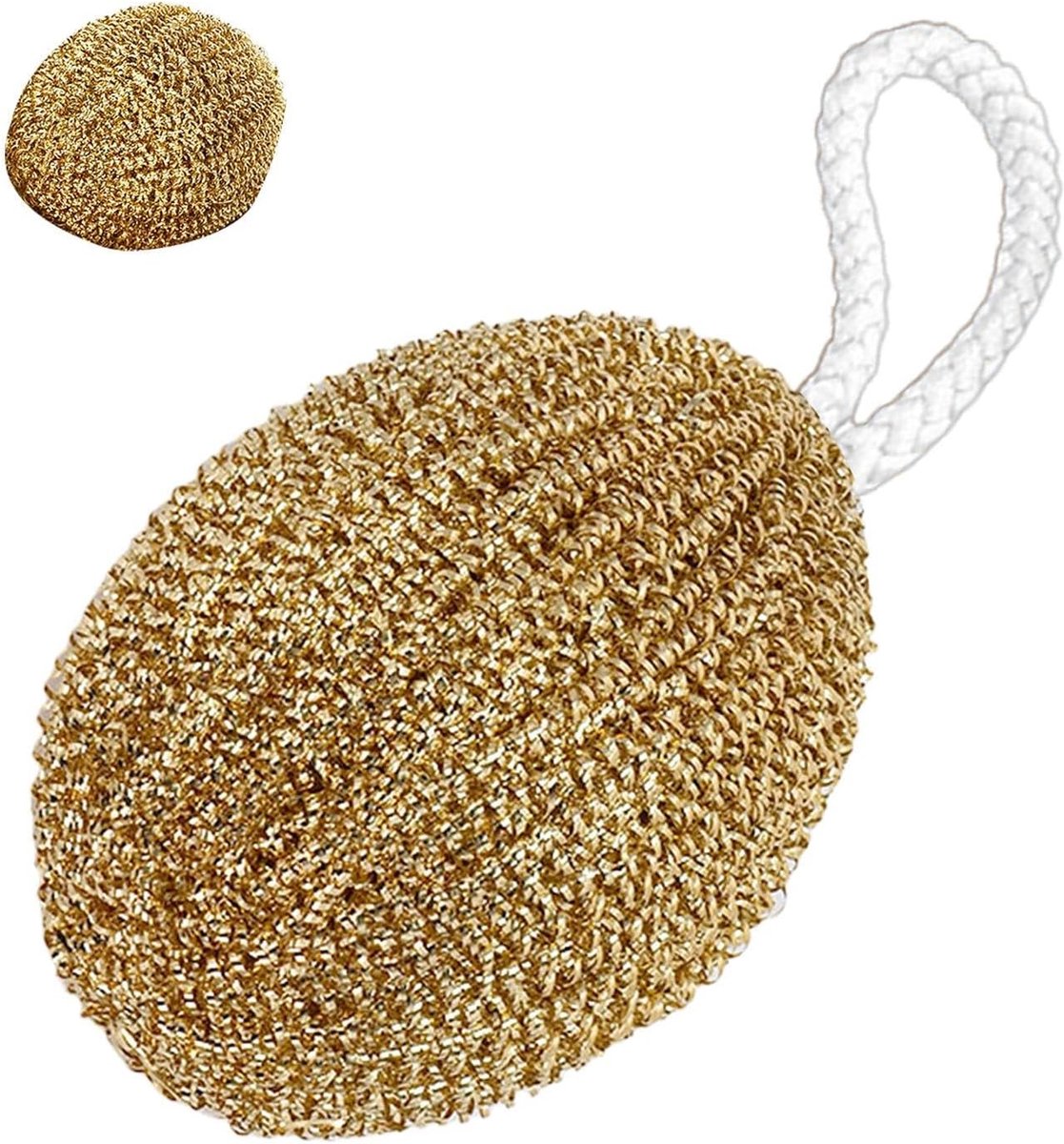 Pannenreiniger met handvat - Schuurspons koper - Keuken schoonmaken - Roestbestendig koper - 12 x 10 x 5 cm