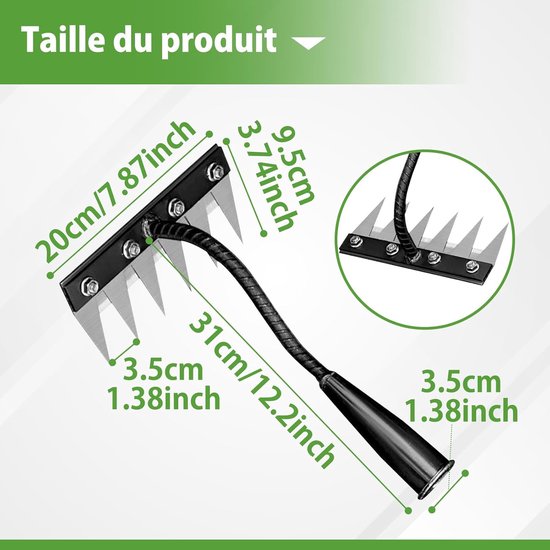 Wiethark 6 tanden - Voor tuin, wieden, harken, zaaien — afbeelding 5
