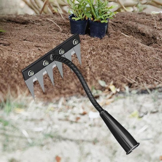 Wiethark 6 tanden - Voor tuin, wieden, harken, zaaien — afbeelding 4