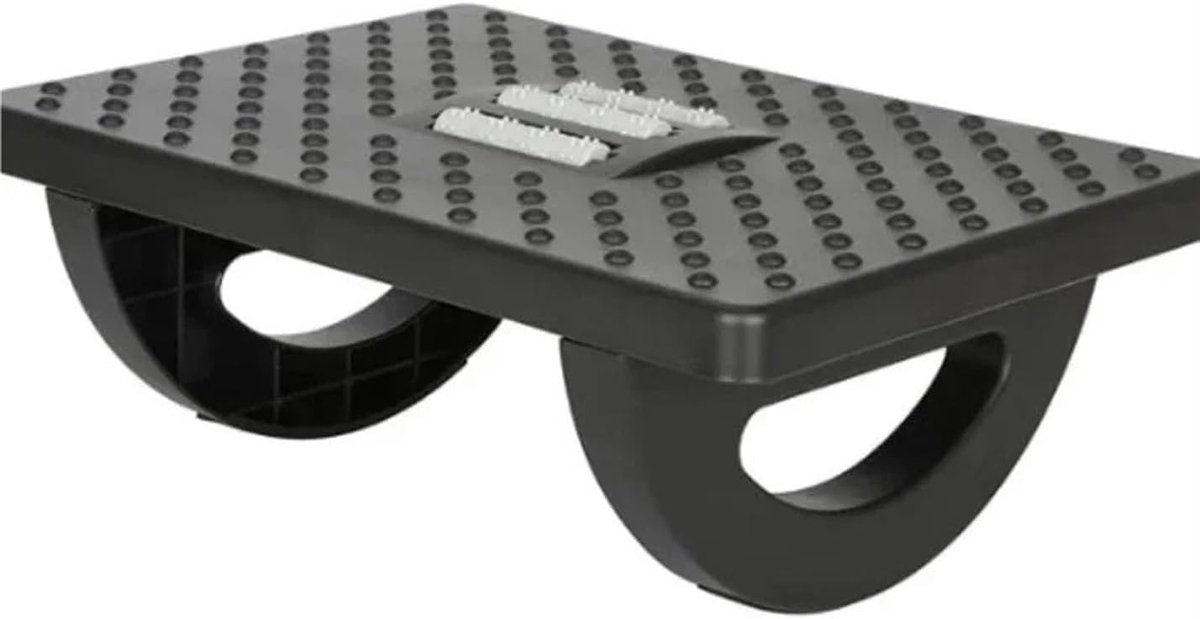 Voetsteun onder bureau - Ergonomische kruk - Comfortabel werken - Verstelbaar en schommelend - 34 x 25 x 13 cm