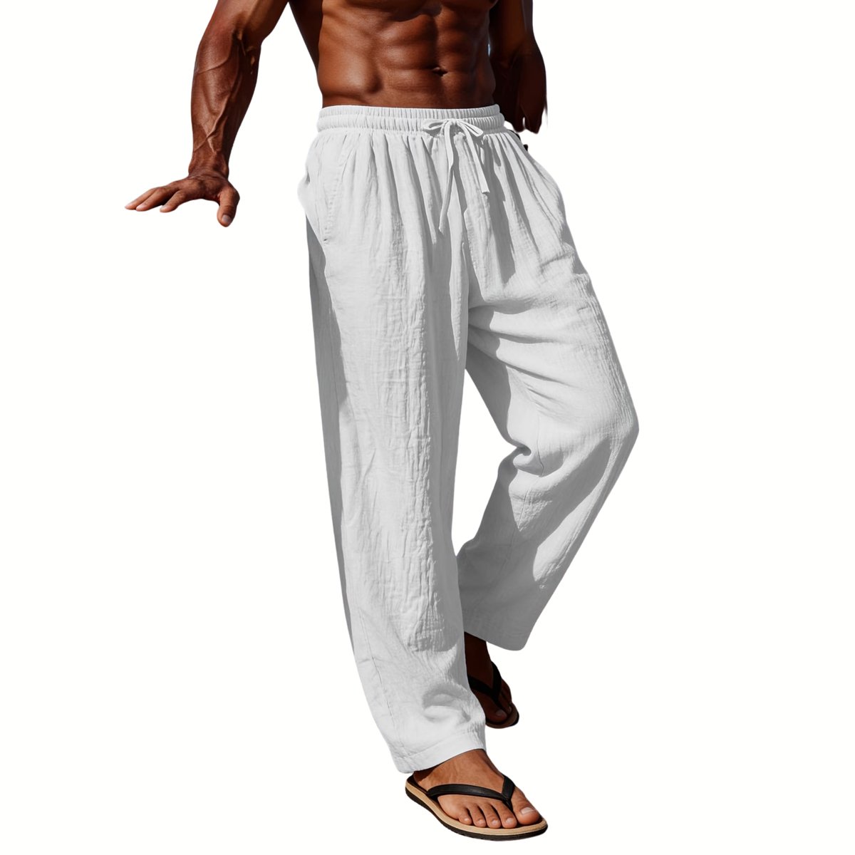 Currero Linnen Broek Heren - Zomerbroek - Volwassenen - Lange Broek - Pantalon - Strandbroek - Zomer - Ibiza Stijl - Wit XXL