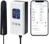 Deze 7-in-1 slimme waterkwaliteitsmeter is een draadloze wifi-watermonitor die pH-waarde, oxidatie-reductiepotentiaal, geleidbaarheid, zoutgehalte, soortelijk gewicht en temperatuur kan meten