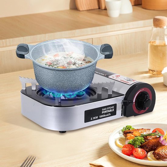 Campingkooktoestel - Compact fornuis - Outdoor koken - Windbestendige vlam - 26x19x8 cm - Zwart — afbeelding 4