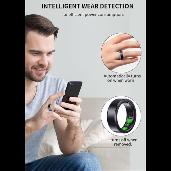 Slimme Ring - Gezondheids tracker - Slaapkwaliteit meten - Lichtgewicht ontwerp - 23 - Goud — afbeelding 2