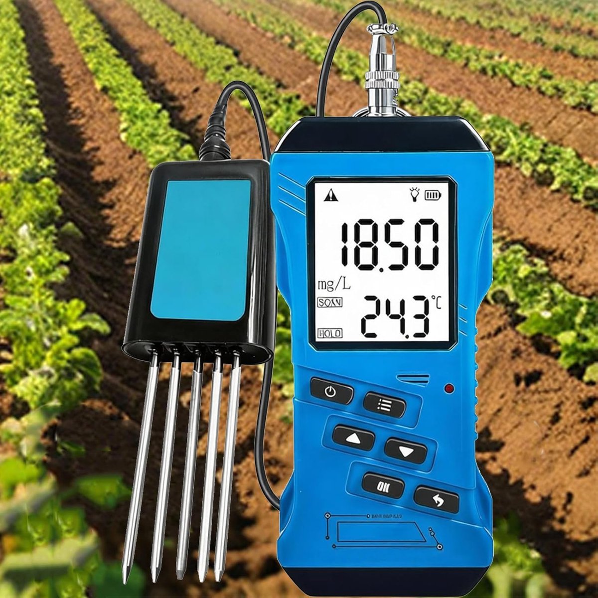 Bodemtester - Bodemanalysator - Planten Verzorgen - 7-in-1 Metingen - Digitaal Display - Grijs