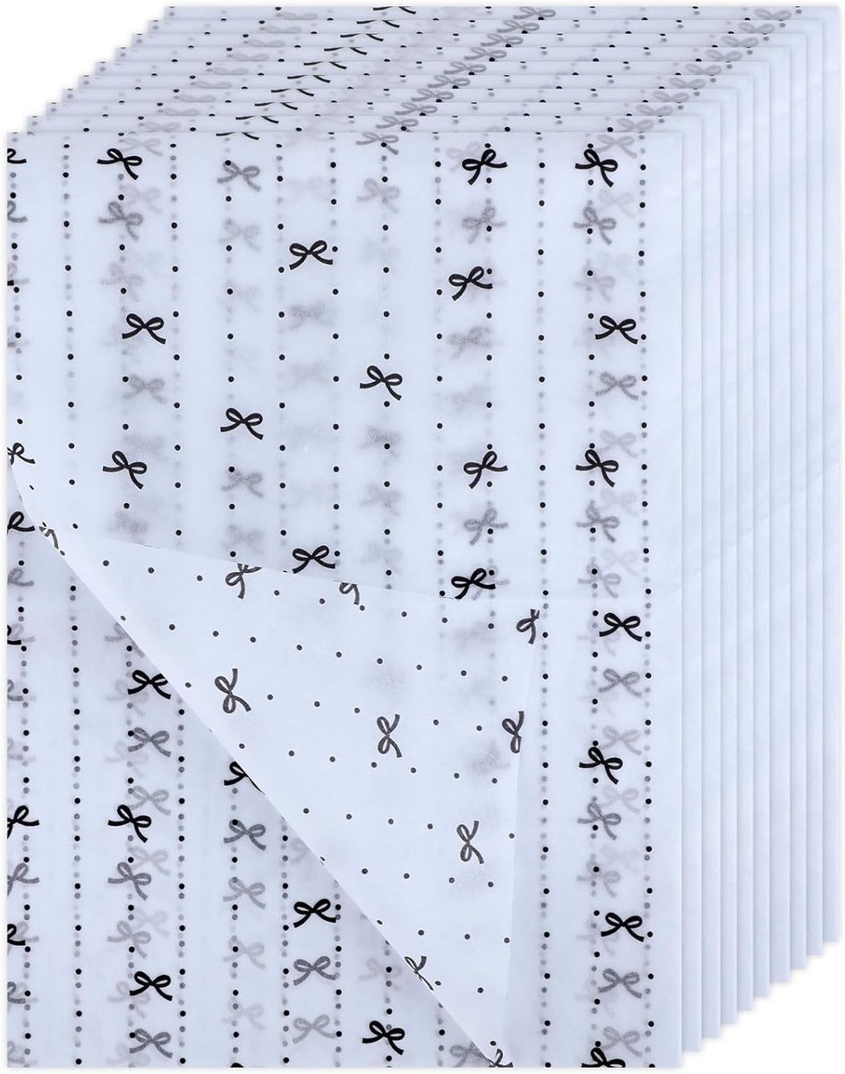 10 Vellen Dots Cadeaupapier 70x50cm, Versierpapier voor Verjaardagen, Bruiloften en Feestdagen, Creatief Inpakken met Strikmotief