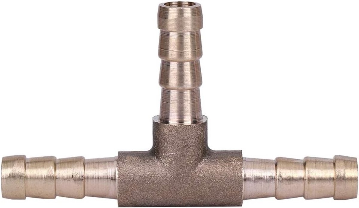 Drieweg Koppeling voor Vacuümslang, Messing T-stuk voor Brandstof, Lucht en Olie (6mm)