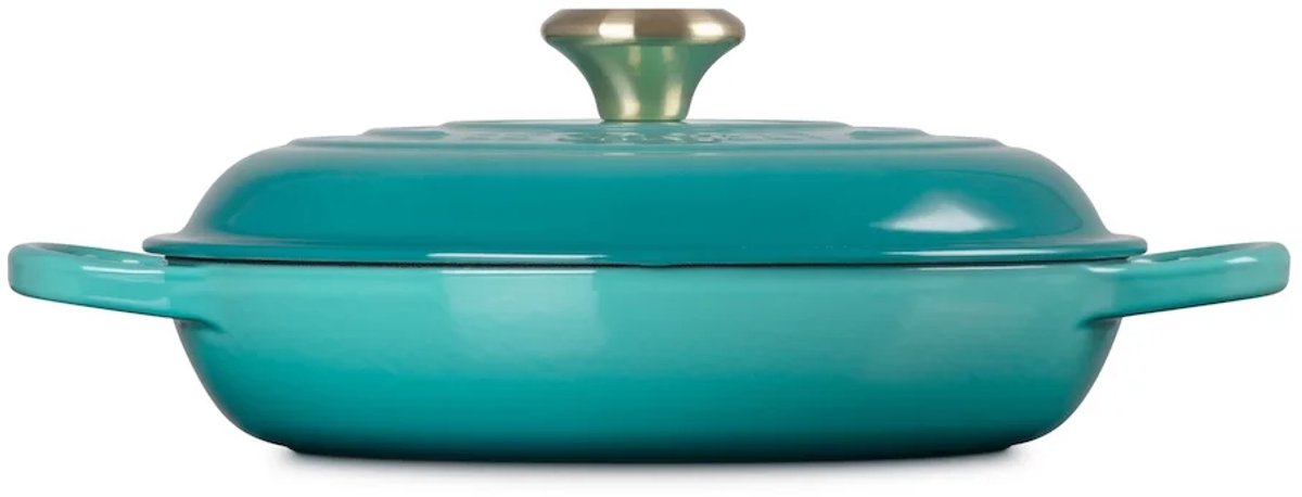 Le Creuset Braadpan Signature Campagnard Ø 30 cm / 3,5 Liter Blue Riviera