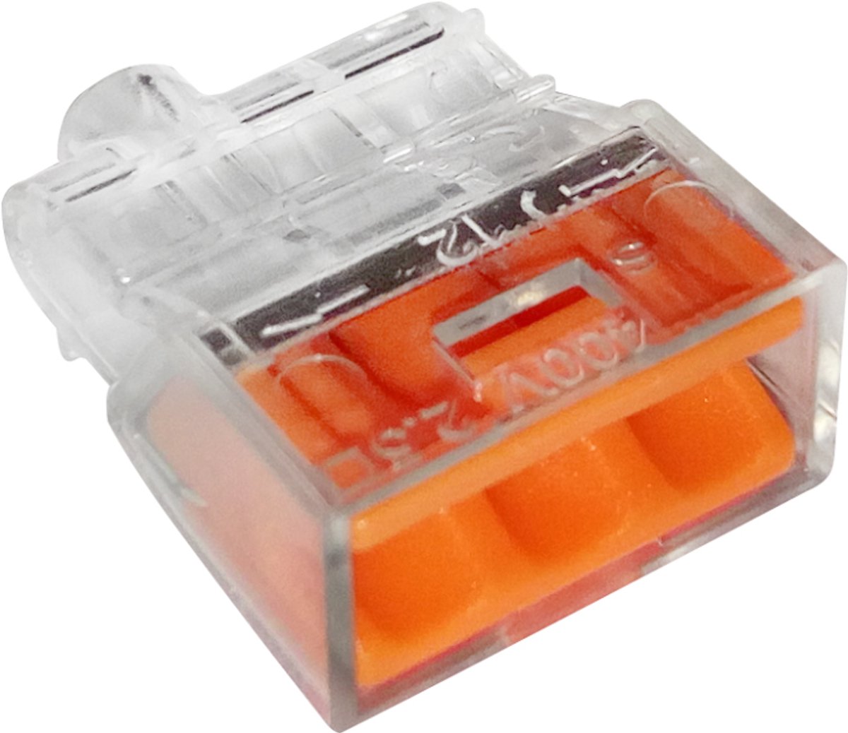 EPM Prof Serie - Transparante Snelkoppeling - 3*0,5-2,5mm2 - Oranje - 10 Stuks