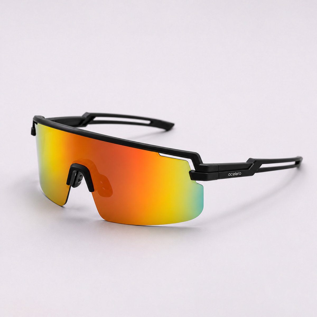 Acelera Intermediate Fietsbril - Gepolariseerde fietsbril met verwisselbare lens - Fiets zonnebril - Wielrenbril - Unisex - Zwart