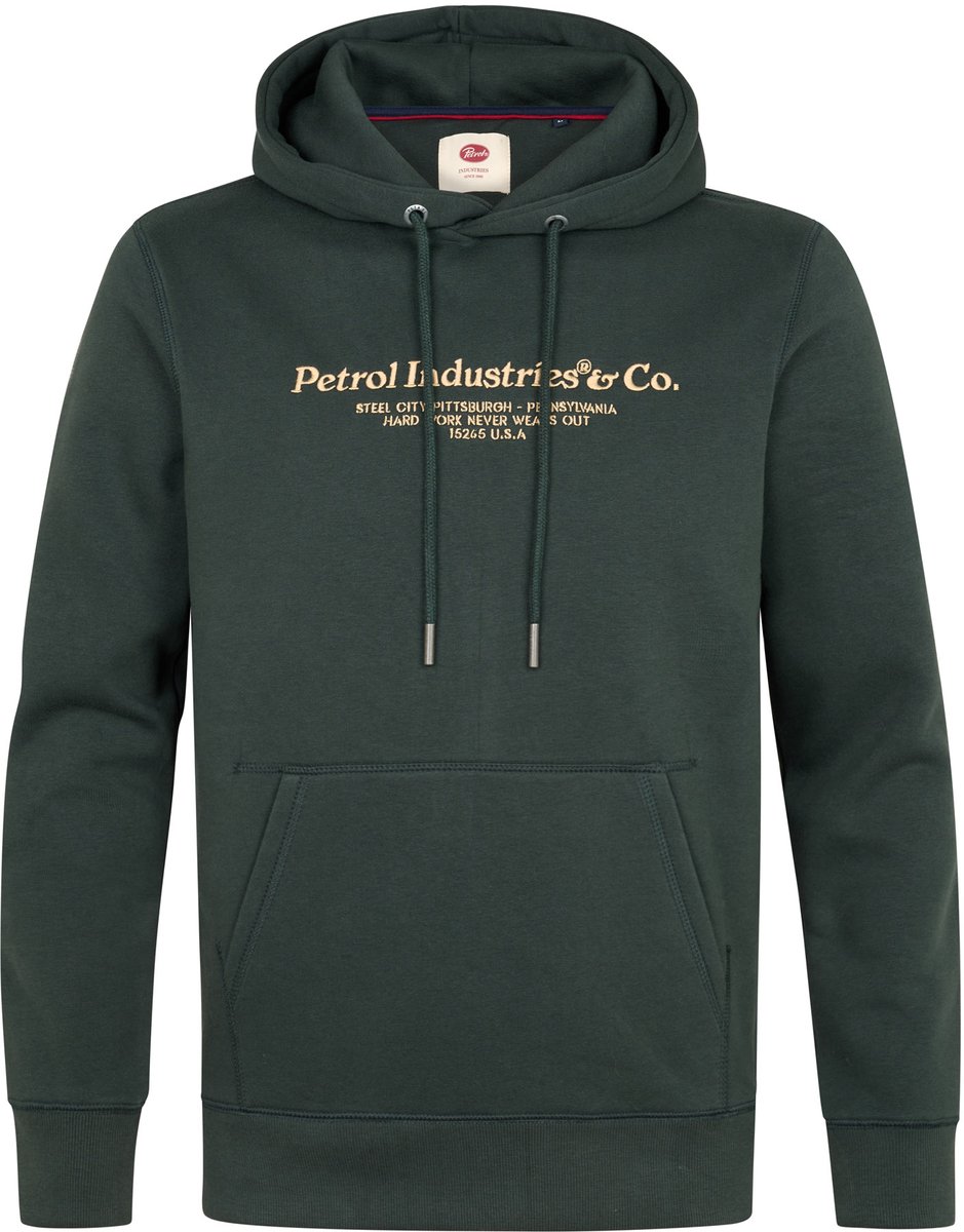 Petrol Industries - Heren Hoodie met print cedarwood - Groen - Maat XXXL