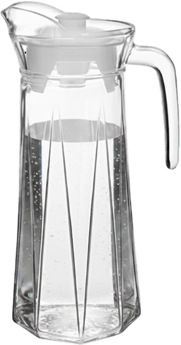 Alessandro Waterkan met deksel - 1.3 Liter - glas - schenkkan - waterkaraf - Limonadekan