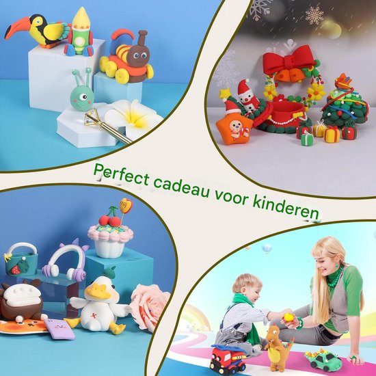 carmdering - Luchtdrogende Klei - Modelleerklei - Knutselklei - 36 kleuren, niet-giftig, veilig, droogt vanzelf, geen oven - Voor kinderen & beginners - Stimuleert creativiteit en motoriek - Perfect knutselcadeau