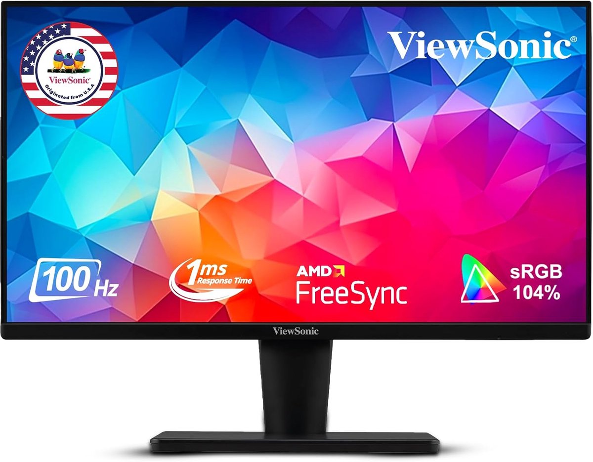 Computer Monitor - Scherm PC - Kantoor Werk - Randloos Ontwerp - 55.9 cm - Zwart