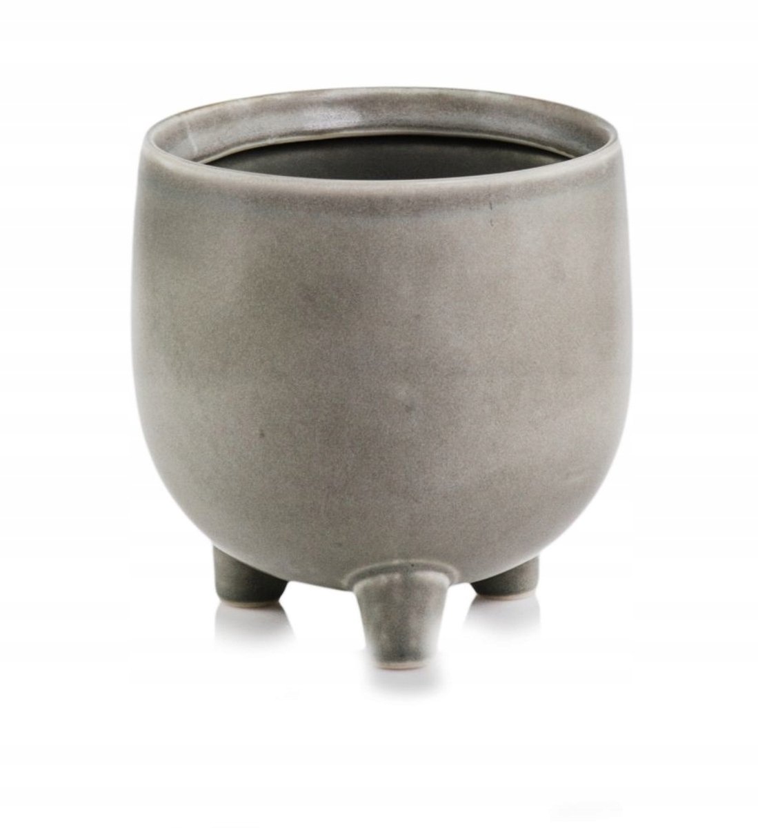 Polnix - Keramische Bloempot - 12 cm - Met Poten - Olijfgroen