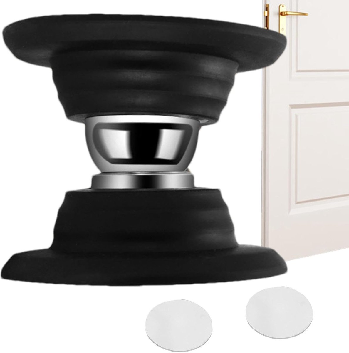 Magnetische Deurstopper - Deurvanger Deurhouder - Deur Open Houden - Zonder Boren Installatie - 5.3 x 4.7 cm - Zwart