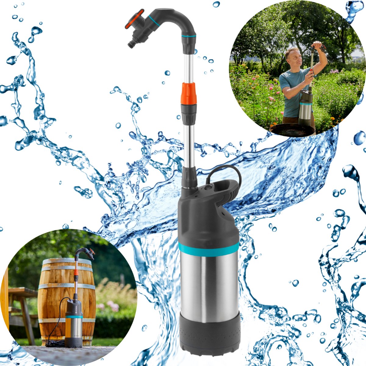 GARDENA Regentonpomp 4700/2 Inox Auto - Waterpomp - met automatische functie en telescopische hals – foto 4